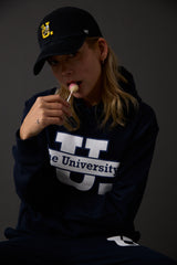 The University. ビッグラインロゴ スウェットパーカー YELLOW/NAVY