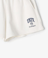 The University. カレッジロゴ スウェットショートパンツ WHITE