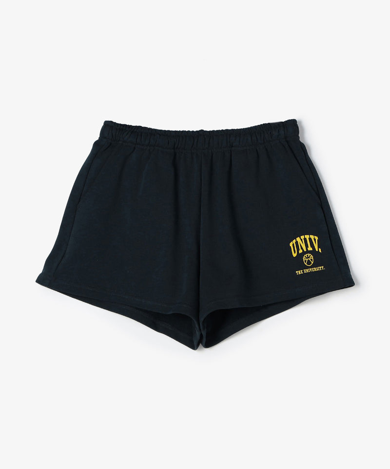 The University. カレッジロゴ スウェットショートパンツ NAVY