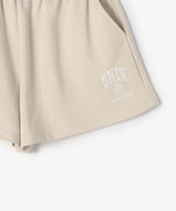 The University. カレッジロゴ スウェットショートパンツ BEIGE