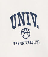 The University. カレッジロゴ スウェットハーフパンツ WHITE