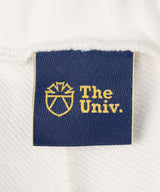 The University. カレッジロゴ スウェットハーフパンツ WHITE