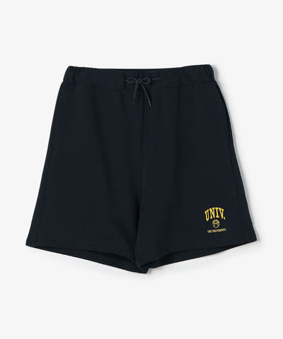 The University. カレッジロゴ スウェットハーフパンツ NAVY