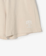 The University. カレッジロゴ スウェットハーフパンツ BEIGE