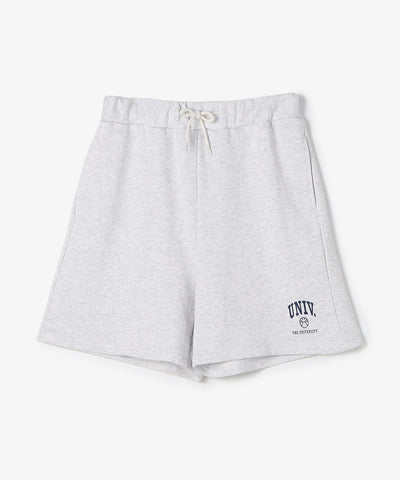 The University. カレッジロゴ スウェットハーフパンツ GRAY