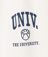 The University. カレッジロゴ スウェットロングパンツ WHITE