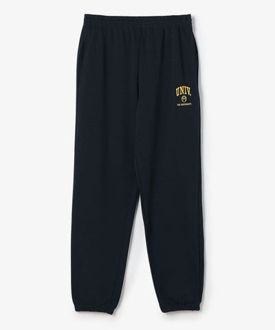 The University. カレッジロゴ スウェットロングパンツ NAVY