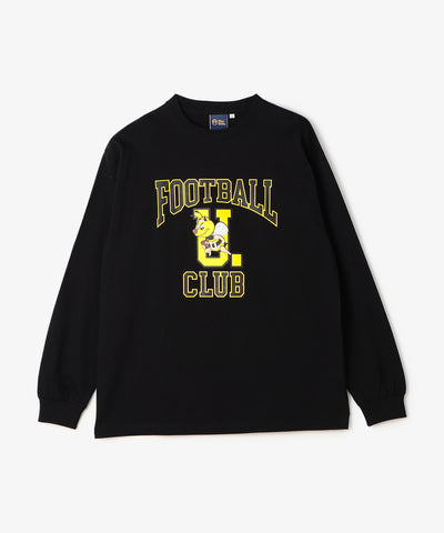 FOOTBALL CLUBロゴ　ロンT　BLACK