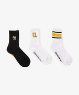 UNIV　football　3Pソックス　ウィメンズ23-25cm　WHITE