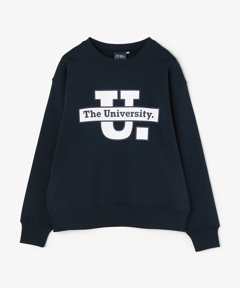 The University. ビッグラインロゴ スウェット WHITE/NAVY