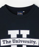 The University. ビッグラインロゴ スウェット WHITE/NAVY