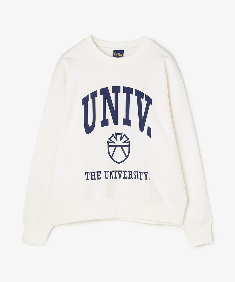 The University. カレッジロゴ スウェット WHITE