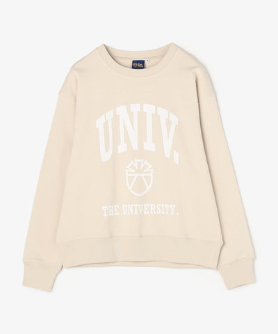 The University. カレッジロゴ スウェット BEIGE