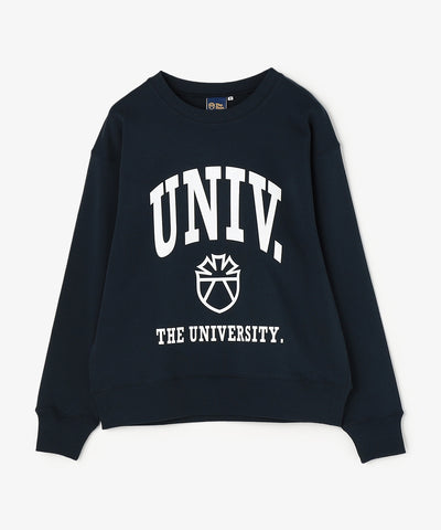 The University. カレッジロゴ スウェット WHITE/NAVY