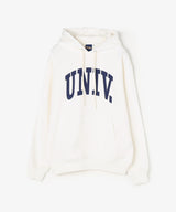 UNIV. アーチロゴ スウェットパーカー WHITE