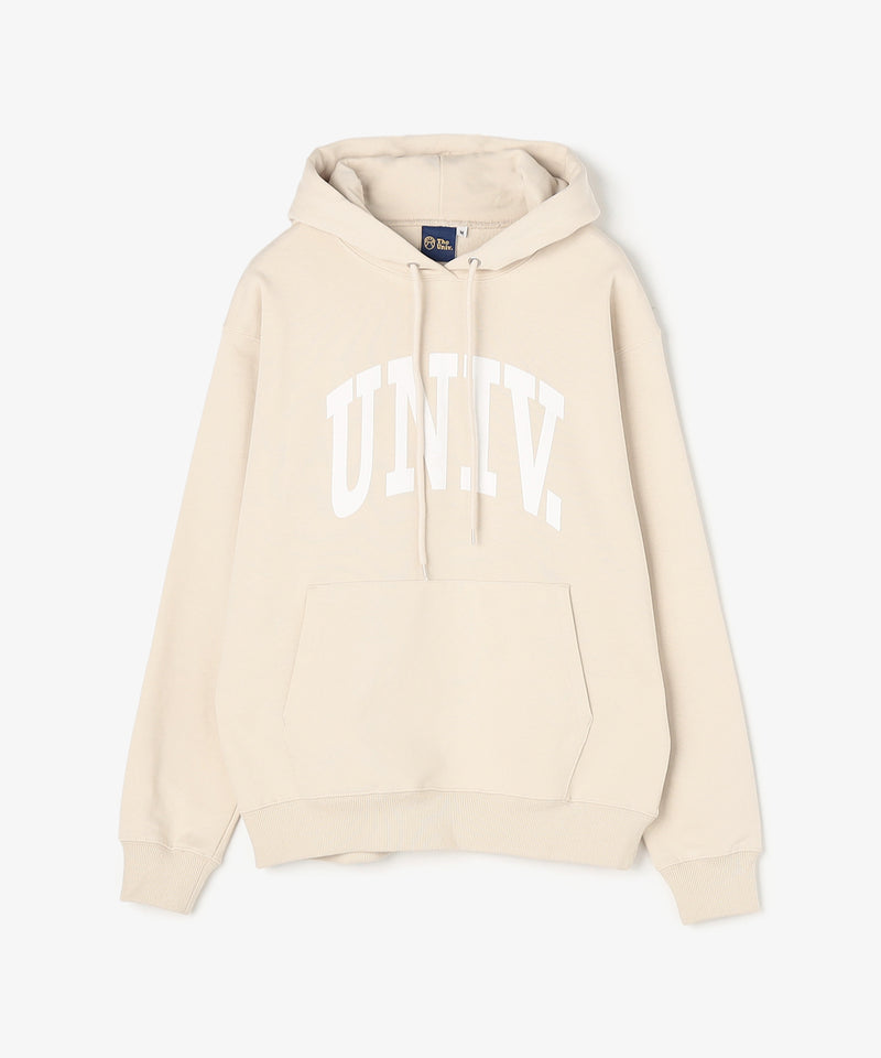 UNIV. アーチロゴ スウェットパーカー BEIGE